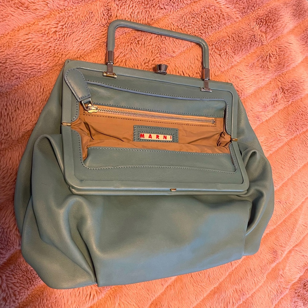 Marni Light blue soft leather handbag